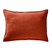 Taie D'oreiller en Lin Lavé Paprika 50x70cm - Soline - L'effet Papillon