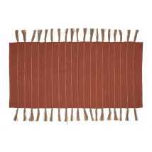 Tapis à Franges en Coton et Jute Terracotta 140x70cm - Kolore - SEMA Design