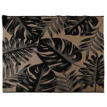 Tapis Extérieur Noir et Naturel 120x180cm - Fleuri - Home Déco Factory