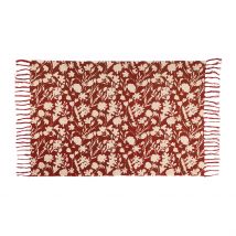 Tapis Floral en Coton Rouge 120x80cm - Comptoir de Famille