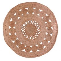 Tapis Rond en Jute Ajoure D90cm - Home Déco Factory