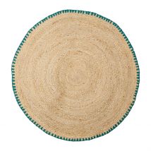 Tapis Rond en Jute et Coton Naturel D100cm - Patchuca - SEMA Design