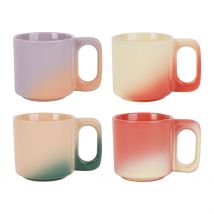 Tasses à Café X4 en Grès Multicolore 8cl - Lumi - SEMA Design
