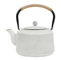 Theiere en Fonte Émaillé Point Blanc avec Filtre - SEMA Design