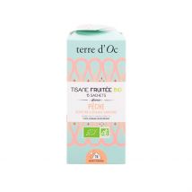 Tisane 15 Sachets Fruitée Bio Saveur Pêche Verveine et Orange Sanguine - Terre D'Oc