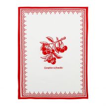 Torchon en Coton Rouge 50x70cm - Damier - Comptoir de Famille