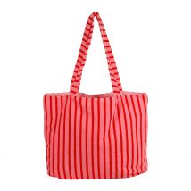 Tote Bag en Coton Rayé Rose et Rouge - Douce Amour - SEMA Design