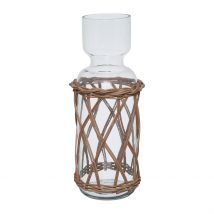 Vase en Verre et Rotin Naturel Foncé H33cm - Fantine - Comptoir de Famille