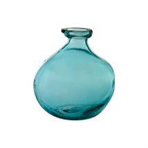 Vase Gali Turquoise D16xh18cm Verre Recyclé - Côté Table