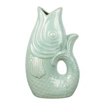 Vase Poisson en Grès Vert d'Eau H40cm - Mer - Côté Table