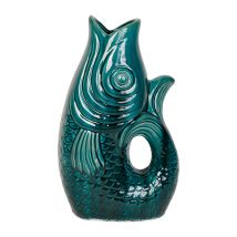 Vase Poisson en Gres Vert Emeraude H39cm - Côté Table