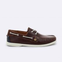 Chaussures Bateau En Cuir Fauve - Faguo