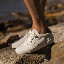 Tennis Écrue Et Blanche Vegan - Faguo - Coton Recyclée - Produit Vegan - Modèle Walnut
