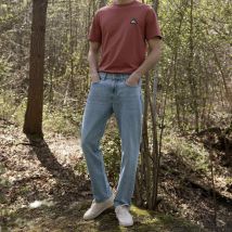 Jean Light Denim Coupe Straight - Faguo - En Coton - Produit Vegan - Modèle Denim Straight