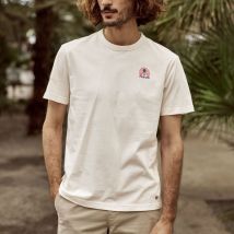 T-shirt Écru Broderie Faguo Outdoor - Faguo - Mailles Recyclée - Modèle Lugny
