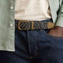 Ceinture Tressee Bleu Clair & Beige - Faguo - Chaine Et Trame Recyclée - Modèle Classic Belt