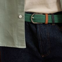 Ceinture Tressee Vert - Faguo - Chaine Et Trame Recyclée - Modèle Belt