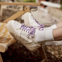 Tennis Basses Blanches Vegan - Faguo - Coton Recyclée - Produit Vegan - Modèle Walnut Platform