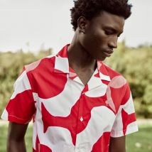 Chemise Rouge & Crème À Motifs - Faguo - En Chaine Et Trame - Modèle Vimy