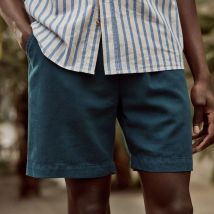 Short Bleu Marine - Faguo - Chaine Et Trame Recyclée - Modèle Chevre