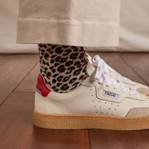 Chaussettes Femme Écrues Et Léopard - Faguo - En Maille - Modèle Socks X1