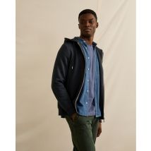 Sweat Bleu Marine Zip Tricolore - Faguo - Coton Recyclée - Produit Vegan - Modèle Mesnil