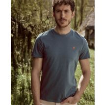 T-shirt Marine Broderie Arbre - Faguo - Coton Recyclée - Modèle Arcy
