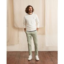 Sweat Col Rond Écru & Bleu Marine Coton - Donon - Faguo - Recyclée - Produit Vegan - Modèle Donon