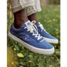 Tennis Basses Bleues - Faguo - Coton Suede Recyclée - Modèle Nashi