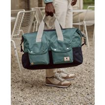 Sac De Voyage Lichen & Bleu Marine - Faguo - Tisse Synthétique Recyclée - Modèle Sac Weekend
