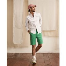 Short Chino Vert - Faguo - En Chaine Et Trame - Modèle Saulieu Regular
