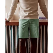 Short Chino Vert Clair - Faguo - En Chaine Et Trame - Modèle Saulieu Regular