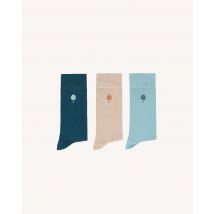 Chaussettes Écrues & Kaki - Faguo - Mailles Recyclée - Modèle Socks X3