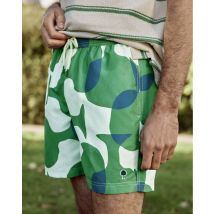 Maillot De Bain Écru & Vert - Faguo - Chaine Et Trame Recyclée - Modèle Mimizan