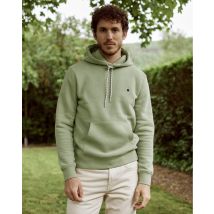 Sweat A Capuche Kaki Clair - Faguo - Mailles Recyclée - Modèle Dirac