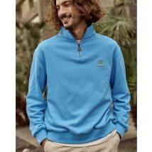 Sweat Bleu Azur Broderie Faguo Outdoor - Faguo - Maille Recyclée - Modèle Amboise