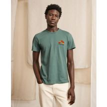 T-shirt Vert Clair Vélo Brodé - Faguo - Mailles Recyclée - Modèle Arcy