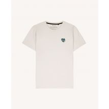 T-shirt Écru Broderie Vélo Cœur - Faguo - Mailles Recyclée - Modèle Arcy