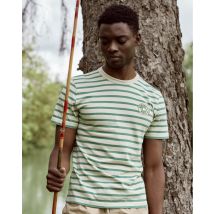 T-shirt Écru & Vert Coton - Lugny - Faguo - Recyclée - Modèle Lugny