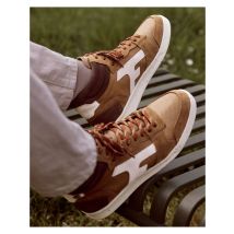 Baskets Camel - Faguo - En Cuir & Suède - Modèle Hazel Mid