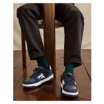 Baskets Bleu Marine Et Blanches - Faguo - En Cuir & Suède - Modèle Urban 1