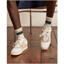 Chaussettes Écrues & Lichen Rayures - Faguo - En Mailles - Modèle Sport Socks X3
