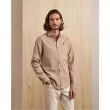 Chemise Crème & Beige Clair Broderie Arbre - Faguo - En Chaine Et Trame - Modèle Iraty