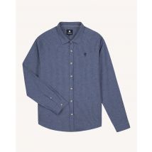Chemise Bleue Broderie Arbre - Faguo - En Chaine Et Trame - Modèle Iraty