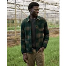 Veste En Laine Verte & Bleu Clair - Lorge - Faguo