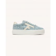 Baskets Léopard Bleu Et Crème - Walnut Platform - Faguo
