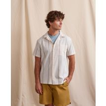 Chemise Manches Courtes Écru Et Bleu - Paiolive - Faguo