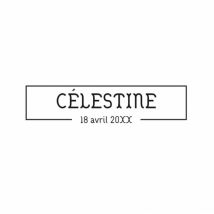 Tampon naissance Design - Divers coloris - Format: Tampon rectangle - Conception sur-mesure avec expertise - Faire-Part Élégant