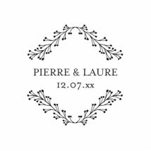 Tampon mariage Feuillages - Divers coloris - Format: Tampon rond - Conception sur-mesure avec expertise - Faire-Part Élégant
