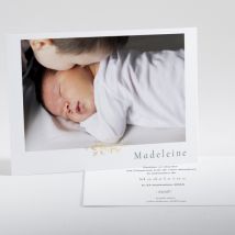 Faire-part de naissance Elegant feuillage - Divers coloris - Format: Rectangle - Conception sur-mesure avec expertise - Faire-Part Élégant